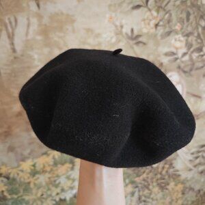 Laulhere France Black Merino Wool Beret Basque Hat 10